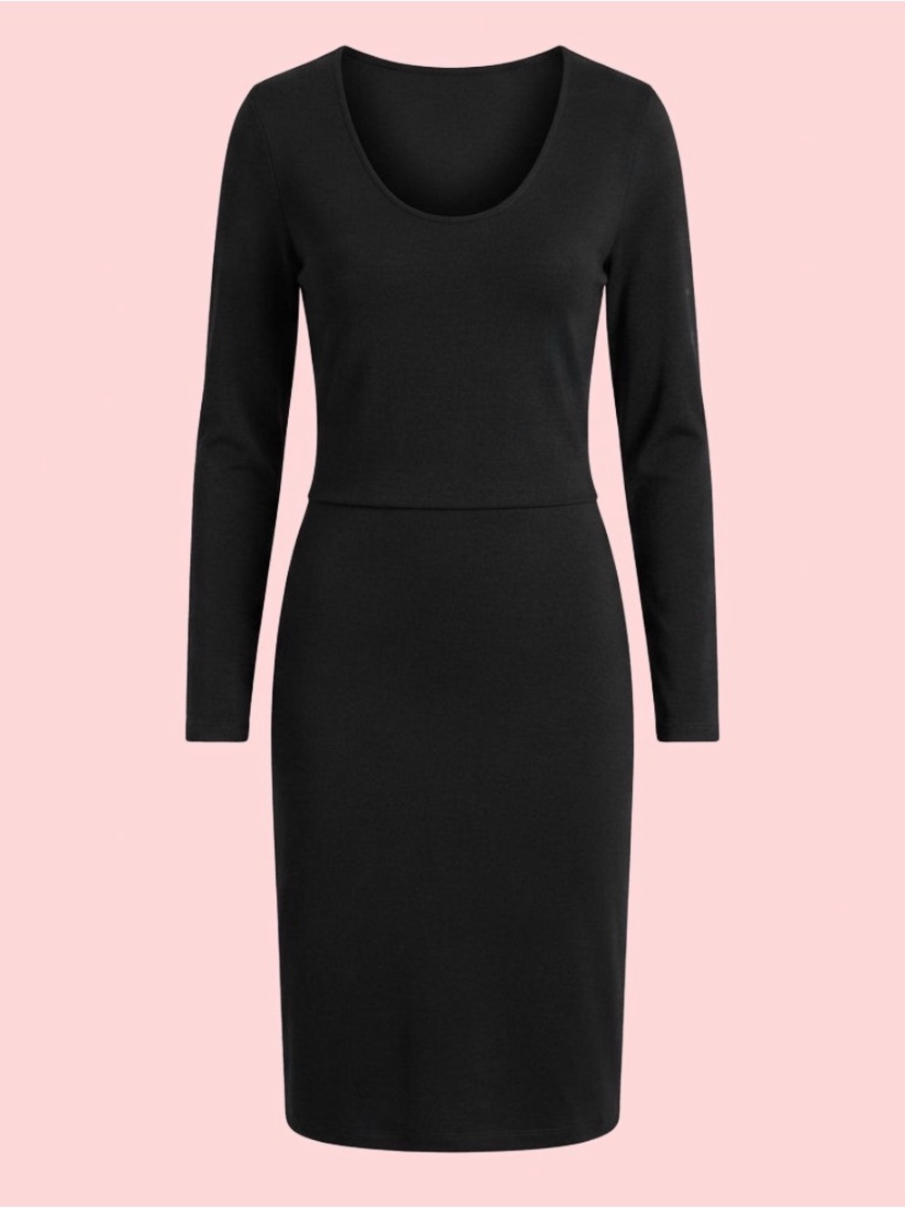 GAP Black Knit Sweater Dress Size M blouson scoop neck midi Goth Classic Fall